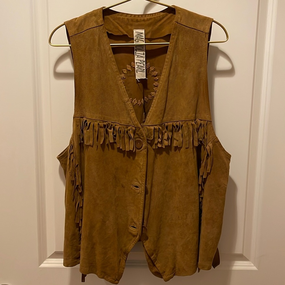 OOAK Magnolia Pearl Suede Leather Fringe Vest